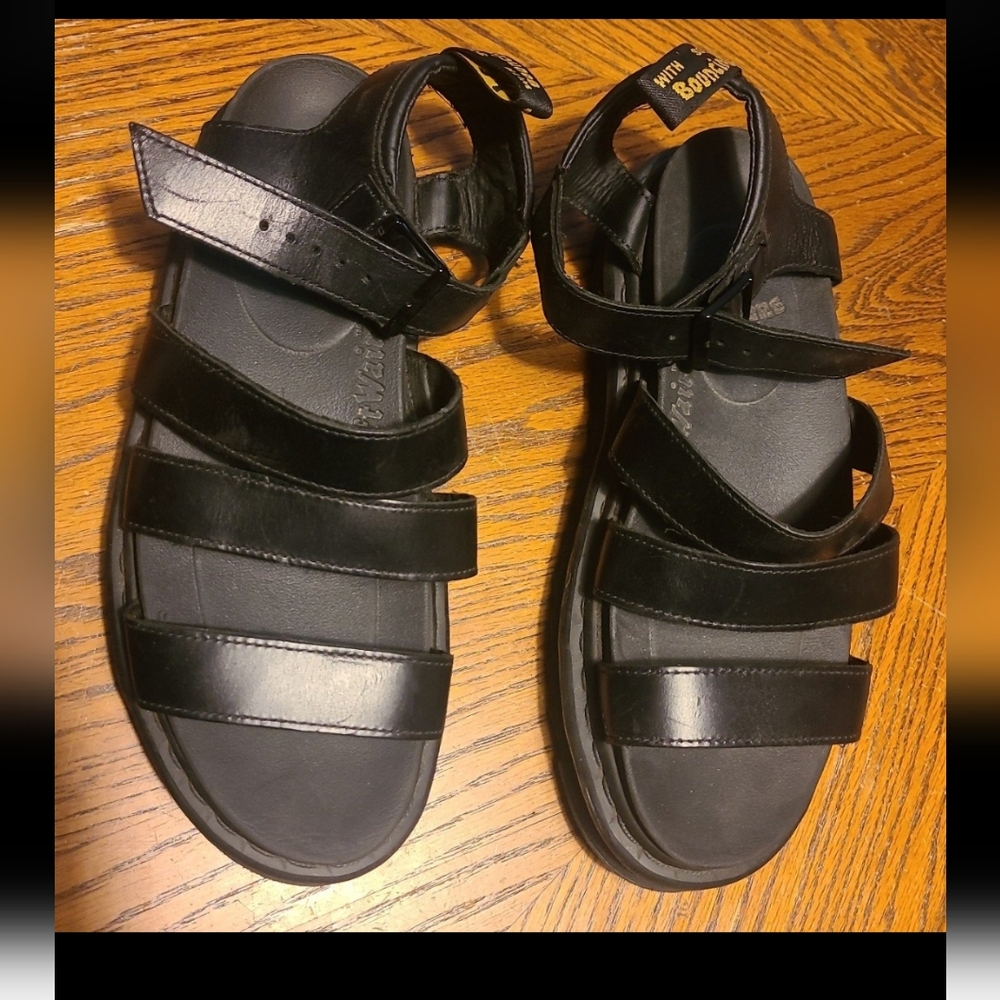 Dr. Martens Black Leather Strappy Sandals